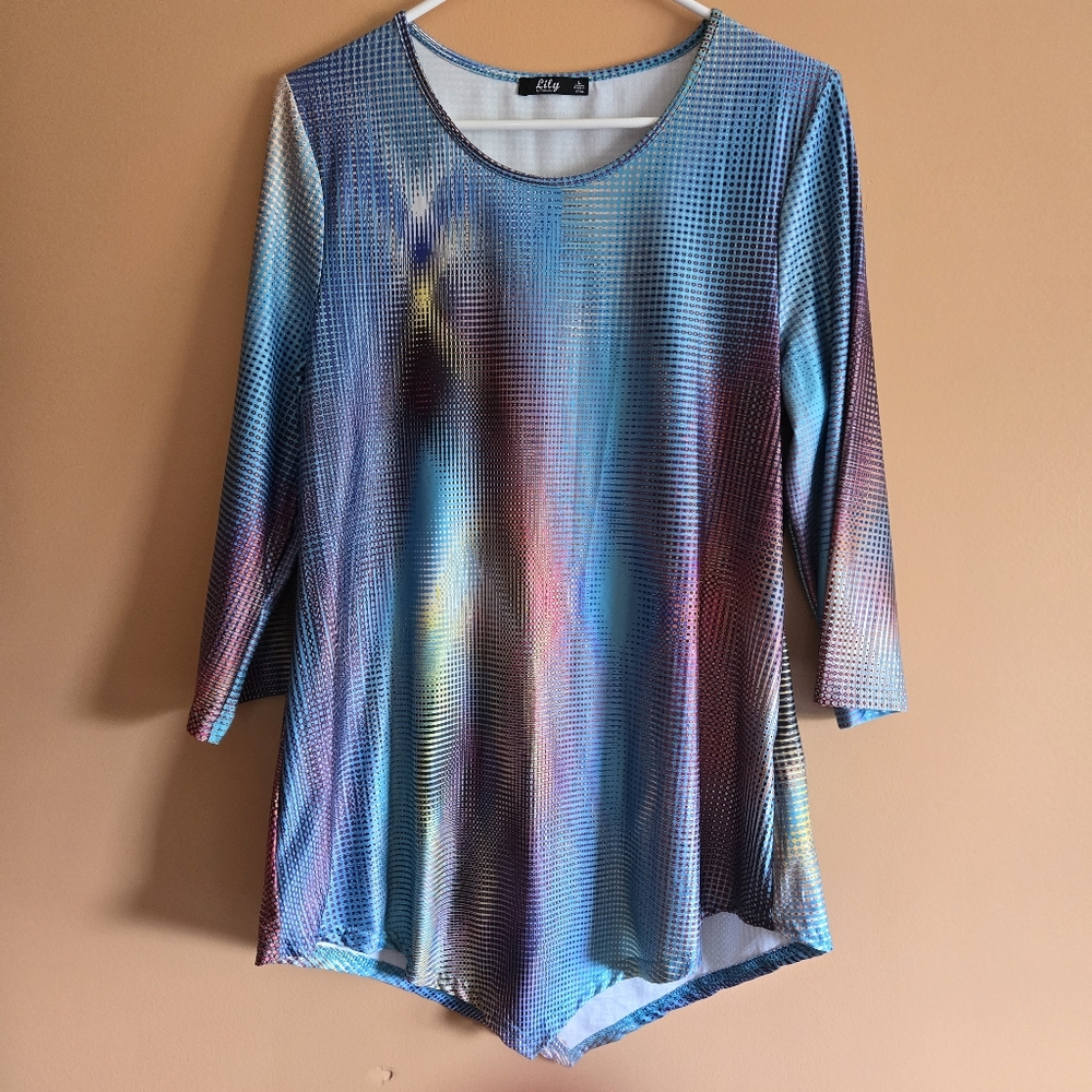 Lily Colorful Assymetrical Top PTP=17"